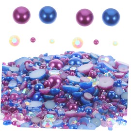 OHPHCALL 6 Pack Multi-Function Nail Art Stickers Charms Adornments Nail Gems Decor