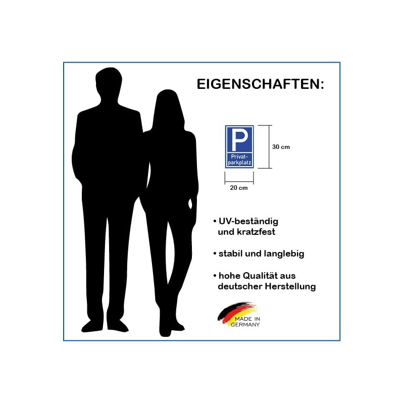 Prolac – 2 x Privatparkplatz Sign – PVC Hard Foam