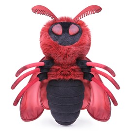ZHONGXIN MADE Mothman Stuffed Animal Moth Plush Pillow Toy, Funny Black Moth Throw Pillow 12in, Soft Big Wing Hugging Plushie Gift Collection for Kids