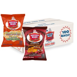 Better Made Special BBQ (50) & Sweet Heat BBQ (50) Potato Chip Variety Pack 1oz Each - 100 BAGS!
