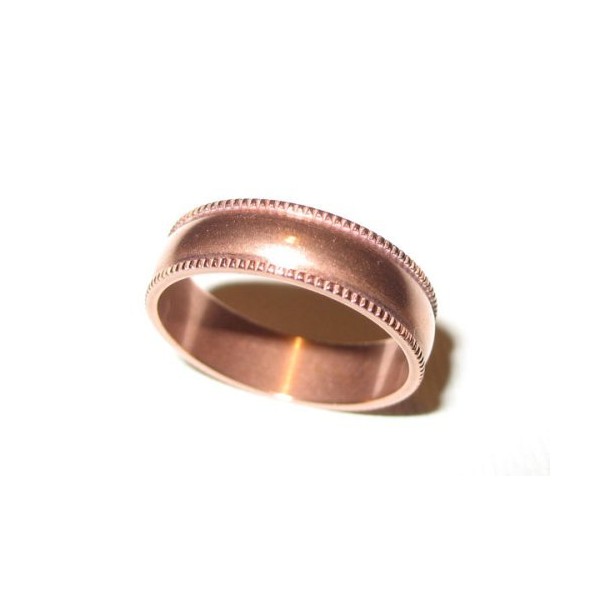 Pure Solid Copper Ring Band with Beautiful Design Made in USA (sz 6)