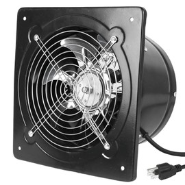 Exhaust Fan with Plug, 10 inch 1088CFM Through-the-Wall Ventilation Fan with Light Weight Pure Copper Motor, for Laundry Room, Toilets, Garage, and Shopping Mall, 110V, Black