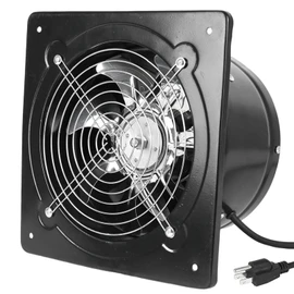 Exhaust Fan with Plug, 10 inch 1088CFM Through-the-Wall Ventilation Fan with Light Weight Pure Copper Motor, for Laundry Room, Toilets, Garage, and Shopping Mall, 110V, Black