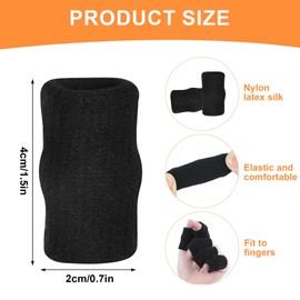 Emperoch 10 Pcs Finger Sleeves Protectors, Elastic Finger Brace Support Compression Protector for Sports Basketball Tennis Volleyball Badminton Boating Baseball Golf