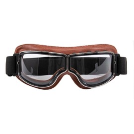 evomosa Motorcycle Goggles Motorcycles Retro Pilot Fogproof Goggles ATV Bike Motocross Goggles Protective Glasses Transparent Lens