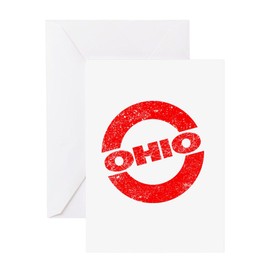 CafePress Rubber Ink Stamp Ohio Greeting Cards Folded Greeting Card Matte