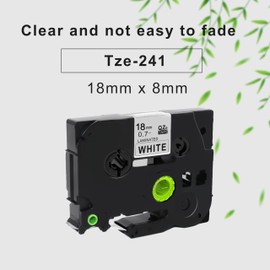 Molabel 10pack TZe-241 Black on white compatible with Brother equipment tape for Brother PT-D400, PT-D450, PT-550, PT-D600, PT-P700, PT-P710BT, PT-P750W, PT-1830, PT-2730, PT-2100