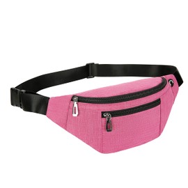 Fanny Pack for Men & Women, Fashion Waterproof Waist Packs with Adjustable Belt, Casual Bag Bum Bags for Travel Sports Running. (2-Pink)