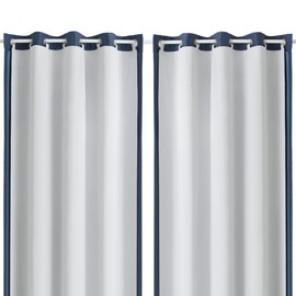 OWENIE Greyish White 100% Blackout Curtain Liner 2 Panels Set for Bedroom Living Room, Thermal Insulated Curtains Liner for 84 Inch long Curtains, Each 50"Wx80"L, 2 Liners Per Set with 17 Pieces Rings