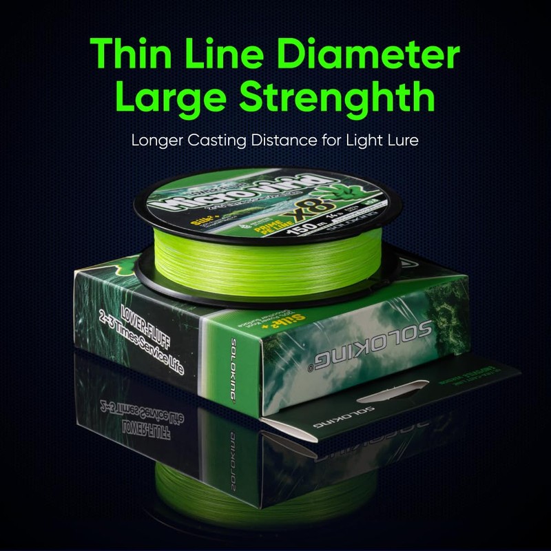 SOLOKING X8 Braided Fishing Line 109/164Yards Freshwater Saltwater PE Line