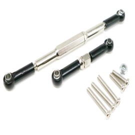 AIXXCUVQ 2pcs Aluminum Alloy Steering Link Rod for D90 MN-99 MN-91-45 1/12 Off-Road Durable RC Car Accessories, Black