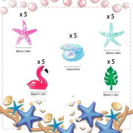 Cqueni 125Pcs Summer Vase Filler Set for Wedding,Dinning Table Party Home DIY Decor (Starfish Swan Seaweed Theme)