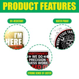 BAVAHA (10pcs) Funny Mechanic Stickers Maintenance Technician Sticker Sarcastics Handyman Decals Construction Journeyman Gifts Decoration for Hardhat Toolbox Cars Windows Water Bottle Helmet