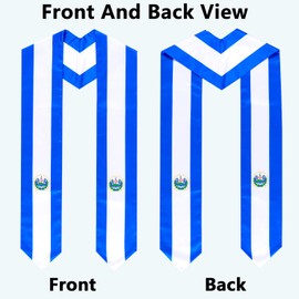 NQRSBUI Salvador Country Flag Graduation Stole Sash International Study Abroad, Adult Unisex Graduation Gifts