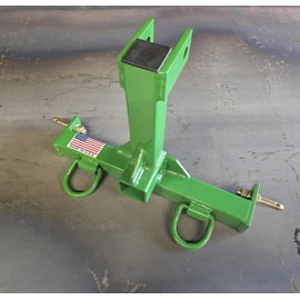 M.G.E. Products Custom CAT 0 Farm Tractor Skid 3 Point Hitch Drawbar Receiver Hitch - Green