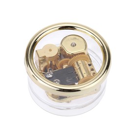 (Tune:Edelweiss) - YouTang(TM) Round Creative Transparent Acrylic 18-note Wind-up Musical Box,Musical Toys,Tune:Edelweiss,Clear