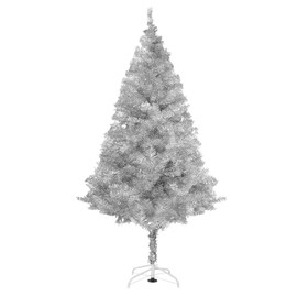 Adiwiid 6ft Silver Christmas Tree with 550 Branch Tips for Home, Office, Party Decoration, Artificial Tinsel Christmas Tree with Metal Stand for Xmas Seasonal Holiday Decoration Indoor Outdoor(Silver)