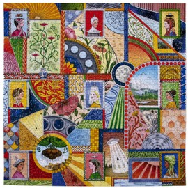 eeBoo: Piece and Love UFO Victorian Ladies 1000 Piece Adult Square Jigsaw Puzzle, Jigsaw Puzzle for Adults and Families, Includes Glossy, Sturdy Pieces and Minimal Puzzle Dust