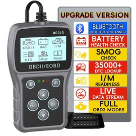 Bluetooth OBD2 Scanner Diagnostic Tool Upgraded Ver. of AD310/ MS309/MS310 3-in-1 Car Engine Fault Code Reader and Clear Error Codes and Battery Tester Reset for Car All OBDII 9 Protocols Since 1996