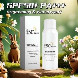 SPF50+ PA+++ Sunscreen Spray, 12H Waterproof & Brightening, Hyaluronic Acid + Rice Extract for Outdoor UV Protection, Anti-Aging Face & Body Spray spf - Specification: 2 pcs