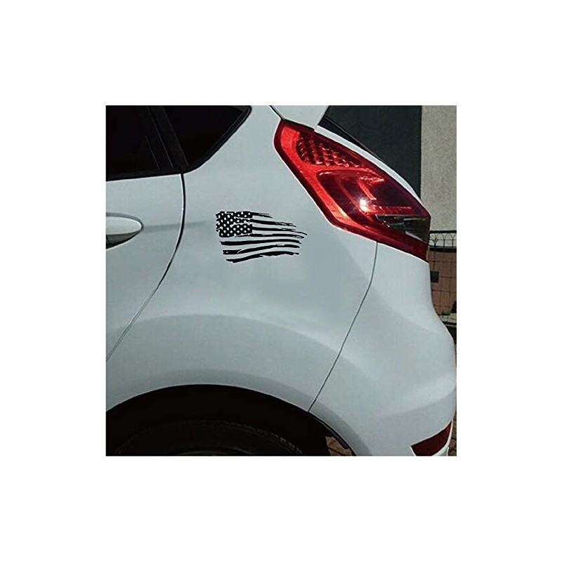 Tattered American Flag Distressed Vinyl Decal Sticker Ripped Torn USA