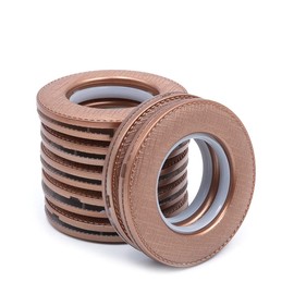 Tiardey 25 Pcs Curtain Grommets, Checkered texture Curtain Eyelet Rings Inner Diameter 1-9/16"(40mm) Nanoscale Low Noise Ring (Coffee color)