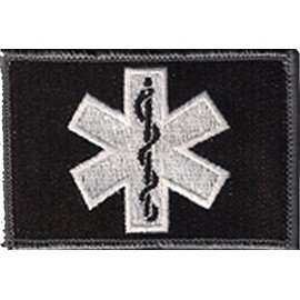 EMT Star of Life Tactical Patch - Black/White by Gadsden and Culpeper