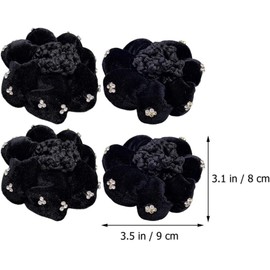 UKCOCO 4 Piezas Redecillas para el Cabello de Mujer Negra, Cubierta para Moño, Accesorios para Ballet, Enfermería y Cocina, Paquete de 4, Fácil de Usar