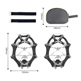 LimitlessXme Shoe spikes for snow and ice Crampon Grödel with stainless steel claws. 20 teeth for outdoor sports, hiking, walking in winter., xl