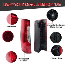 Tail Light Compatible with 2019-2026 Mercedes Sprinter and Freightliner Sprinter with Bulbs and Harness(Left Driver Side)