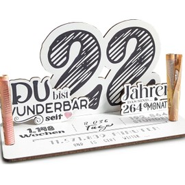 22 Geburtstag - 22 Jahre 3D-Holzkarte | Geldgeschenke, 22 Geburtstag Frauen, 22 Geburtstag Männer, 22 Geburtstag, 22. Geburtstag Frauen, 22 Geburtstag Deko, 22. Geburtstag Männer