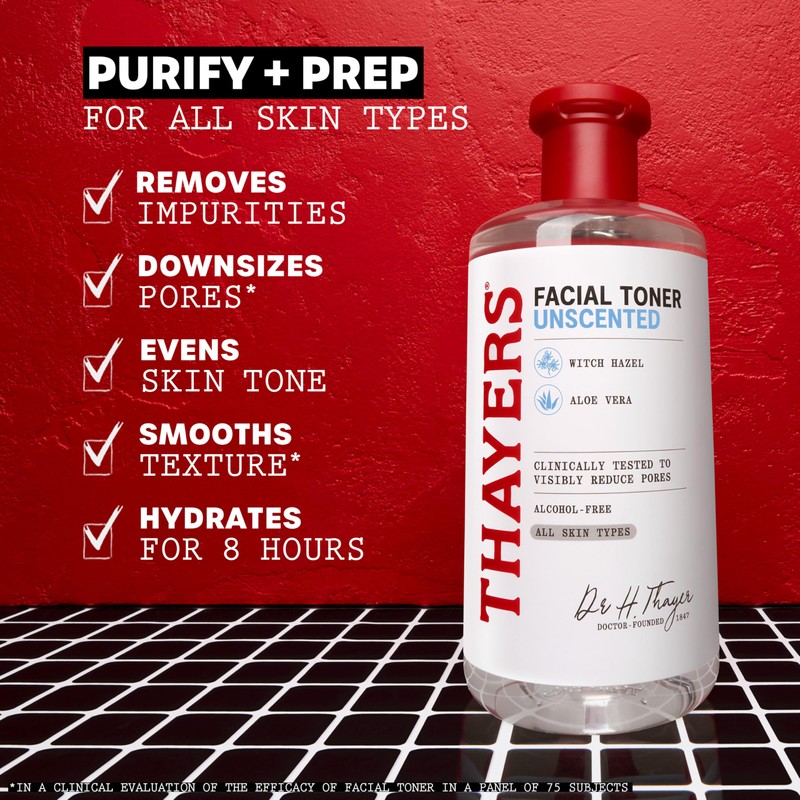 THAYERS Alcohol-Free, Hydrating, Unscented Witch Hazel Facial Toner with Aloe