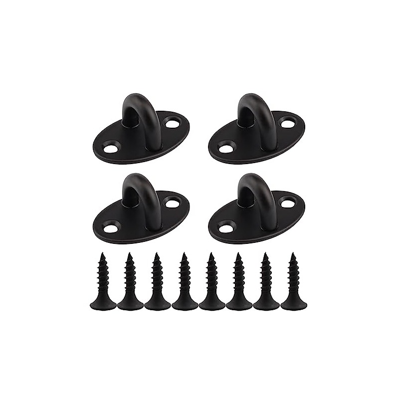 JIHUOO 4 Pcs Stainless Steel Pad Eye Hooks Plate U