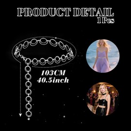 Women Chain Belt Multi Layer Waist Metal Belt, Adjustable Chain for Pants Dresses, Metal Link Body Belly Waist