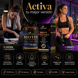 Biotina Con Queratina Colágeno Y Complejo B 60 Cápsulas