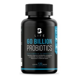 B-Life Probióticos + Prebióticos | 60 Billones UFC | 120 Cápsulas | Salud Digestiva y Defensas
