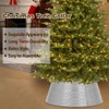 Vanleonet Silver Metal Christmas Tree Collar,28" Round Base Metal Christmas