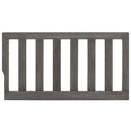 Toddler Bed Safety Guard Rail for Evolur Baby Convertible Cribs - Solid Wood Rail for Convertible Crib to Toddler Bed Conversion - Safety Bed Rail for Children (Smokey Brushed Grey, Model 814)