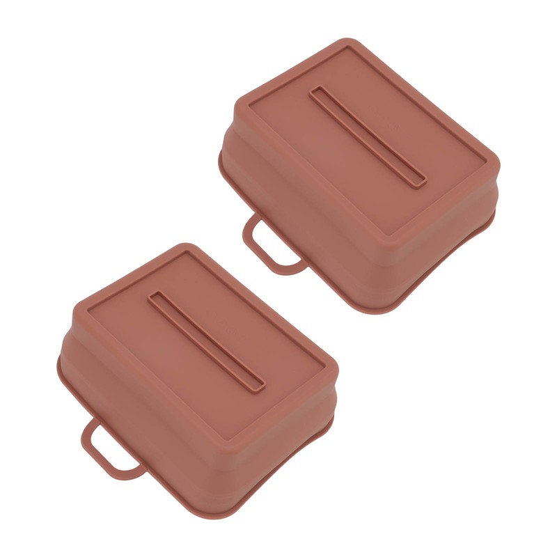 2 Pcs Silicone Air Cooker Pot with Handle Rectangular Fryer