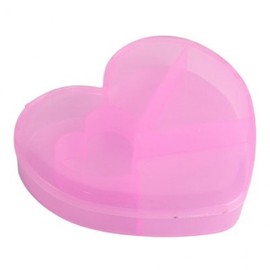 5-Compartment Heart Jewelry Case for Earrings, Rings, Necklaces Mini 7ea