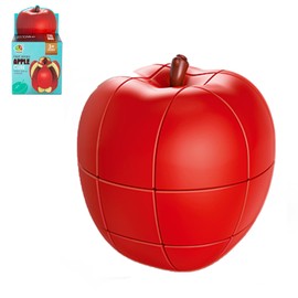 Speed Cube 3×3 Apple Special Shaped Magic Cube 1:1 Realistic 3D Fruit Cube Puzzle Cube Educational Toys for Speed Cube Enthusiasts (Apple)