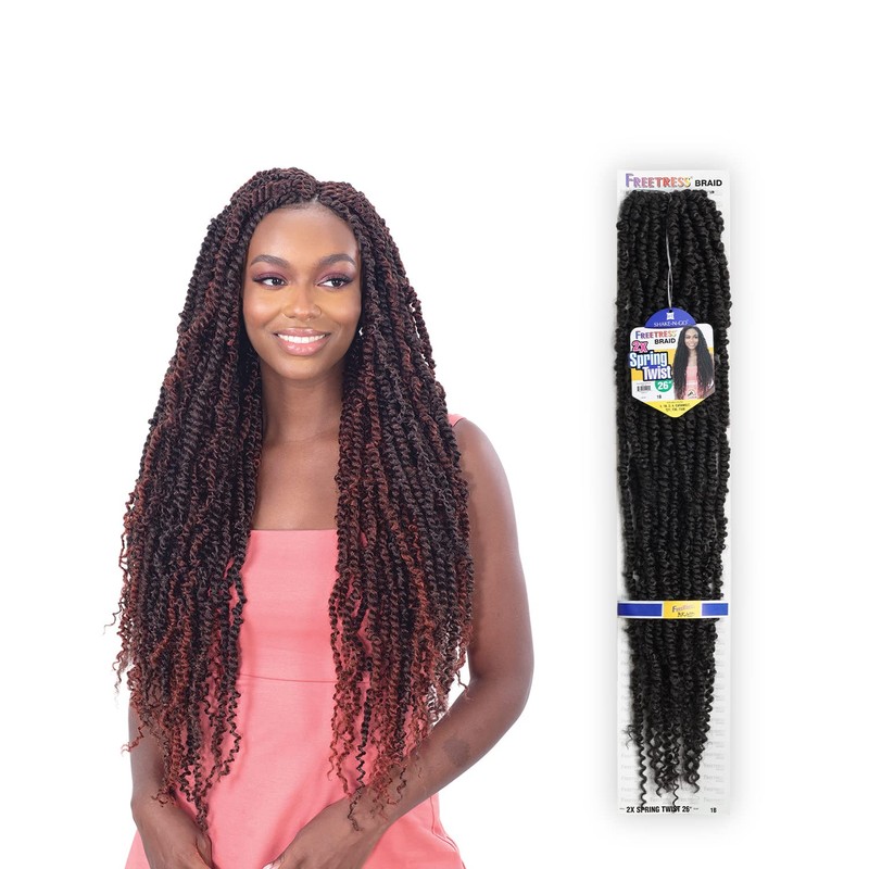 Freetress Synthetic Crochet Braid - 2X SPRING TWIST 26" (Color:1B