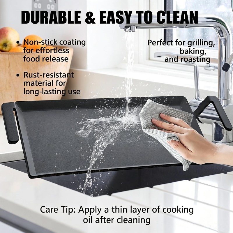 Carbon Steel Flat Griddle Professional Heavy Duty Cookware Fully Induction