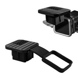 povtii Trailer Hitch Cover, Flag Emblem Trailer Hook Dustproof Plug Cap Fits 2 Inch Hitch Receivers, Tow Hitch Receiver Protection Cover for Most Car Truck Trailer, Car Accessories (Black)
