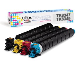 MADE IN USA TONER Compatible Replacement for Kyocera TASKalfa 2552ci, 2553ci, Copystar CS2552ci, CS2553ci, TK-8347, TK-8349 (Cyan, Magenta, Yellow, Black, 4 Pack)