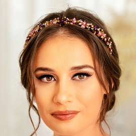 Formery Crystal Headband Gold Colorful Crystals Thin Hairbands Party Prom Wedding Handmade Headpiece Hair Accessories for Women and Girls