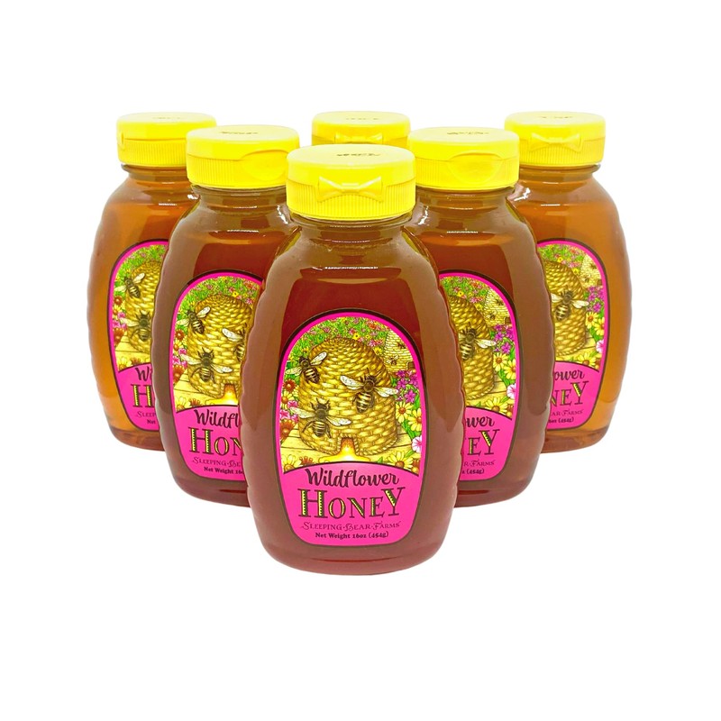 Wildflower Honey 16 oz. Bottle Unpasteurized Unblended No Additives Pure