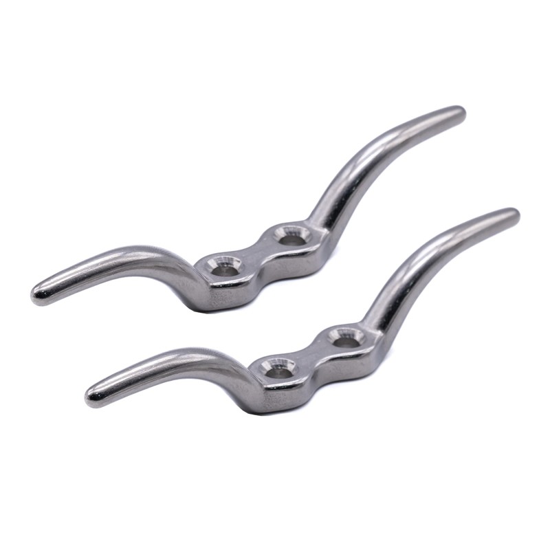 2pcs Flag rope cleat hooks 66mm marine grade stainless steel