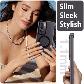 DUEDUE for Oppo Reno12 Pro 5G 6.7" Magnetic Case, Compatible with MagSafe Wireless Charging, Anti-Scratch Military Grade Drop Full-Body Protective Slim Covers Case for Oppo Reno12 Pro, Black