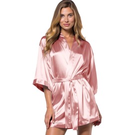 Turquaz Women's Bride Bridesmaids Robe - Satin Kimono Robes for Wedding & Bridal Party Silk Like Lightweight Robes for Women